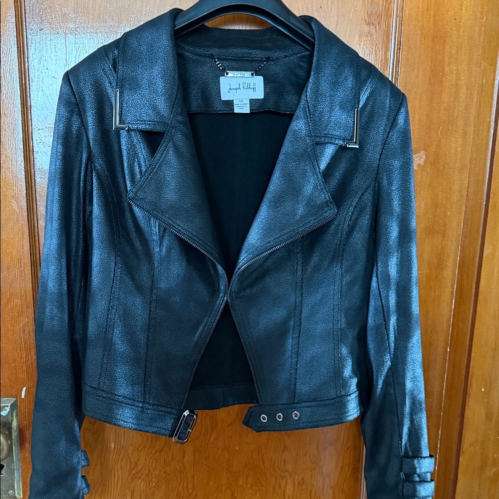 Joseph Ribkoff Black Faux Leather Jacket